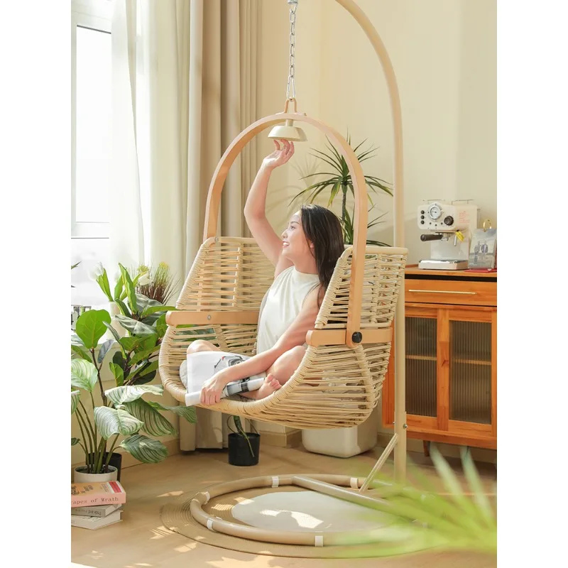 Balcony Swing Hanging Chair Internet celebrity Leisure Hanging Basket Chair Indoor Swing Home Bedroom Single Outdoor Cradle Ratt