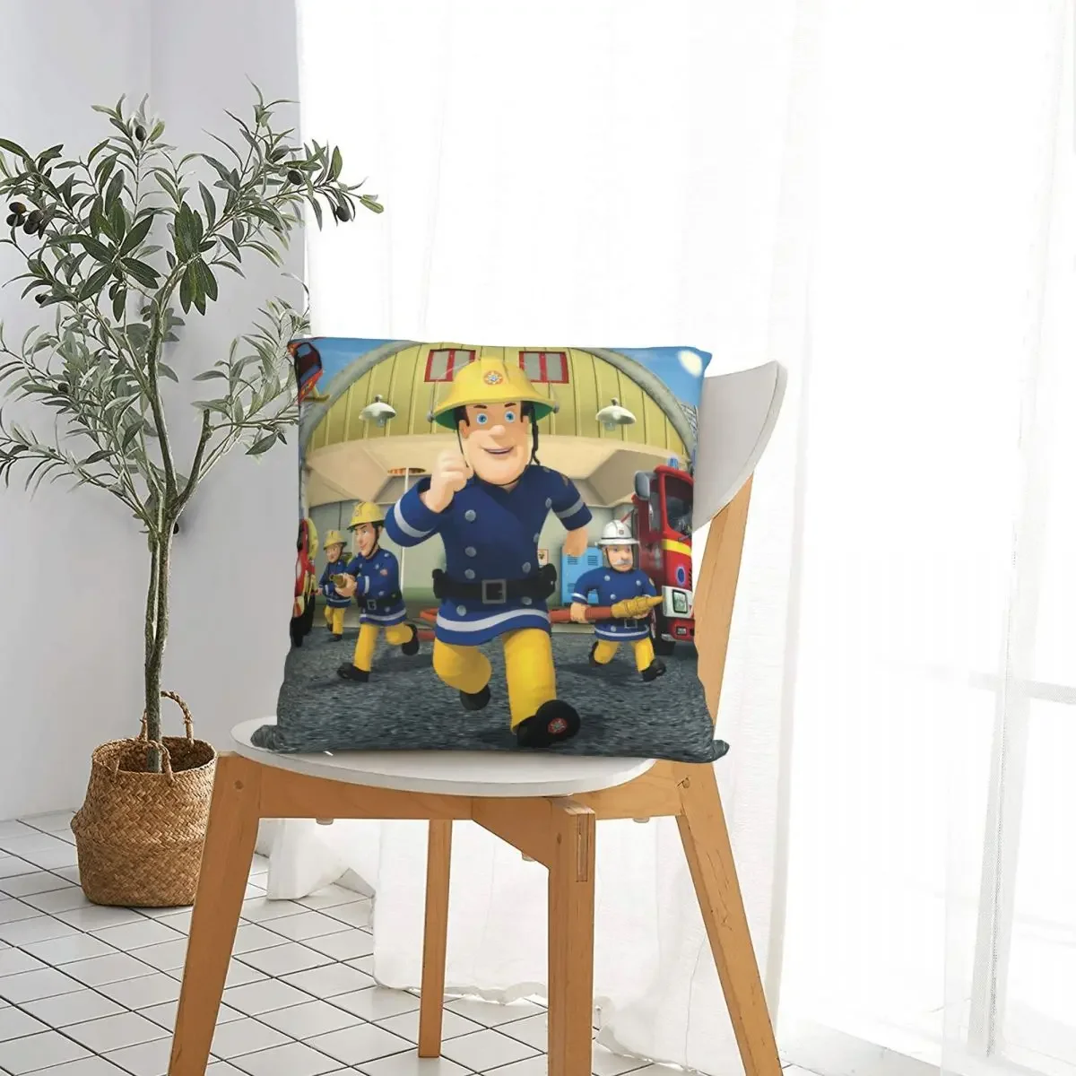 Running Throw Pillow Case Fireman Sam Steele Educational Cartoon Backpack Cushions Case DIY Printed Kawaii For Chair Decor