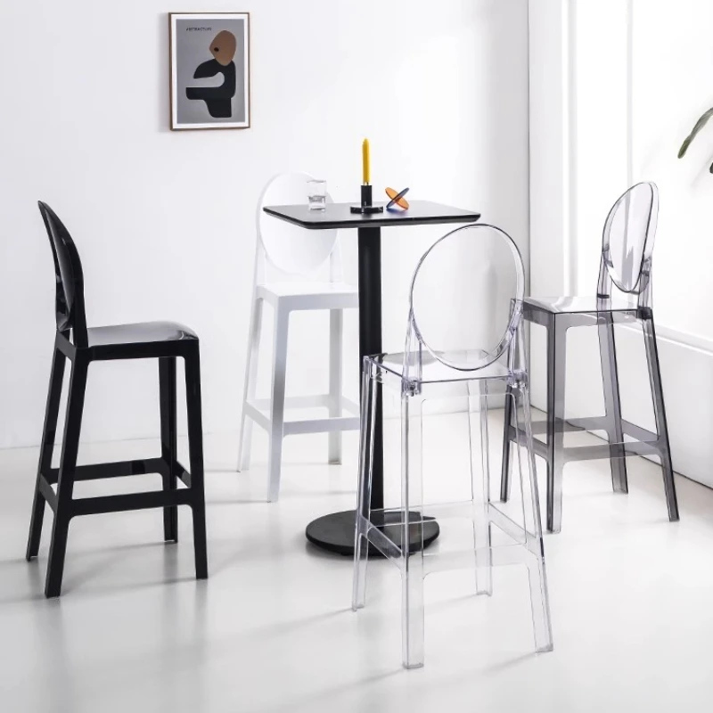 

Nordic Internet celebrity transparent bar stool European high stool devil bar chair acrylic simple crystal chair ghost bar chair