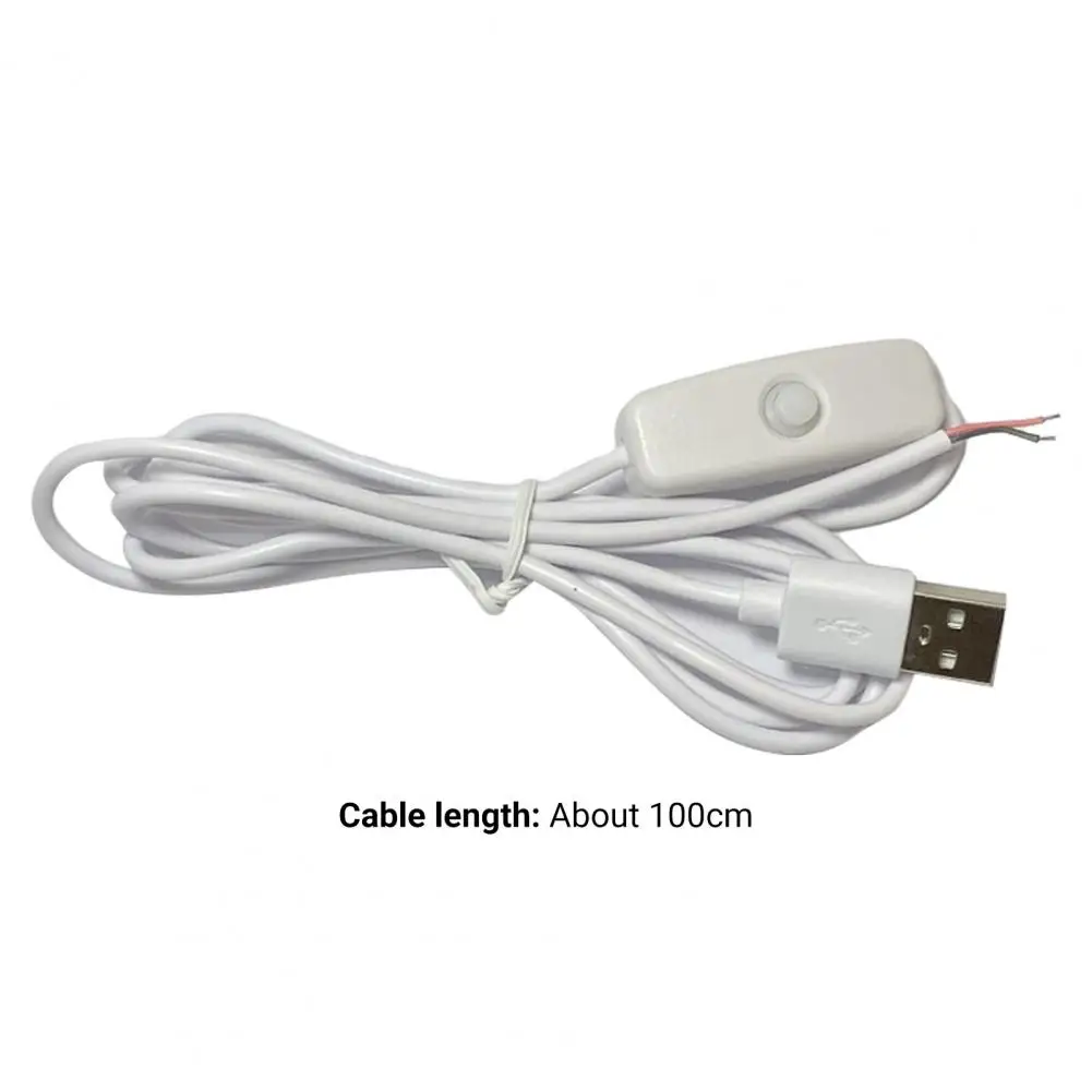 Útil lámpara LED Cable de alimentación conmutada Plug Play Cable de alimentación conmutada botón de lámpara LED Cable de alimentación para ventilador de refrigeración USB