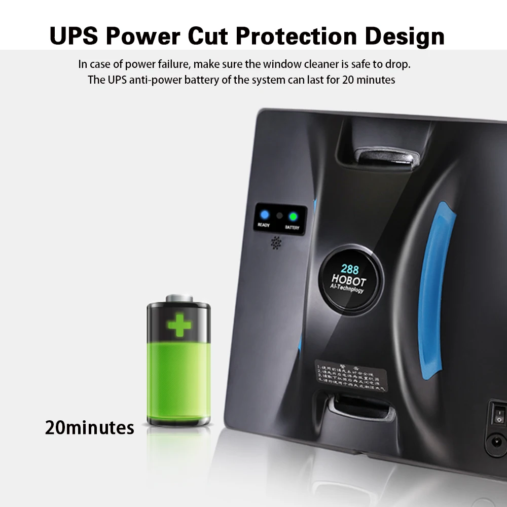 HOBOT 288 نظيفة ذكية رذاذ الماء مُنظف نوافذ كهربائي التلقائي زجاج نافذة روبوت لأغراض التنظيف مع APP التحكم عن بعد