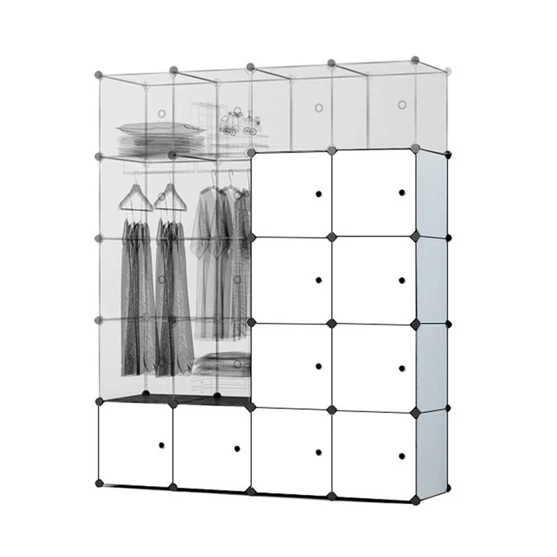 

Foldable Wardrobe Shoe Cabinet，PP Cube Wardrobe PP Panel Assembled Plastic Cabinets For Stores