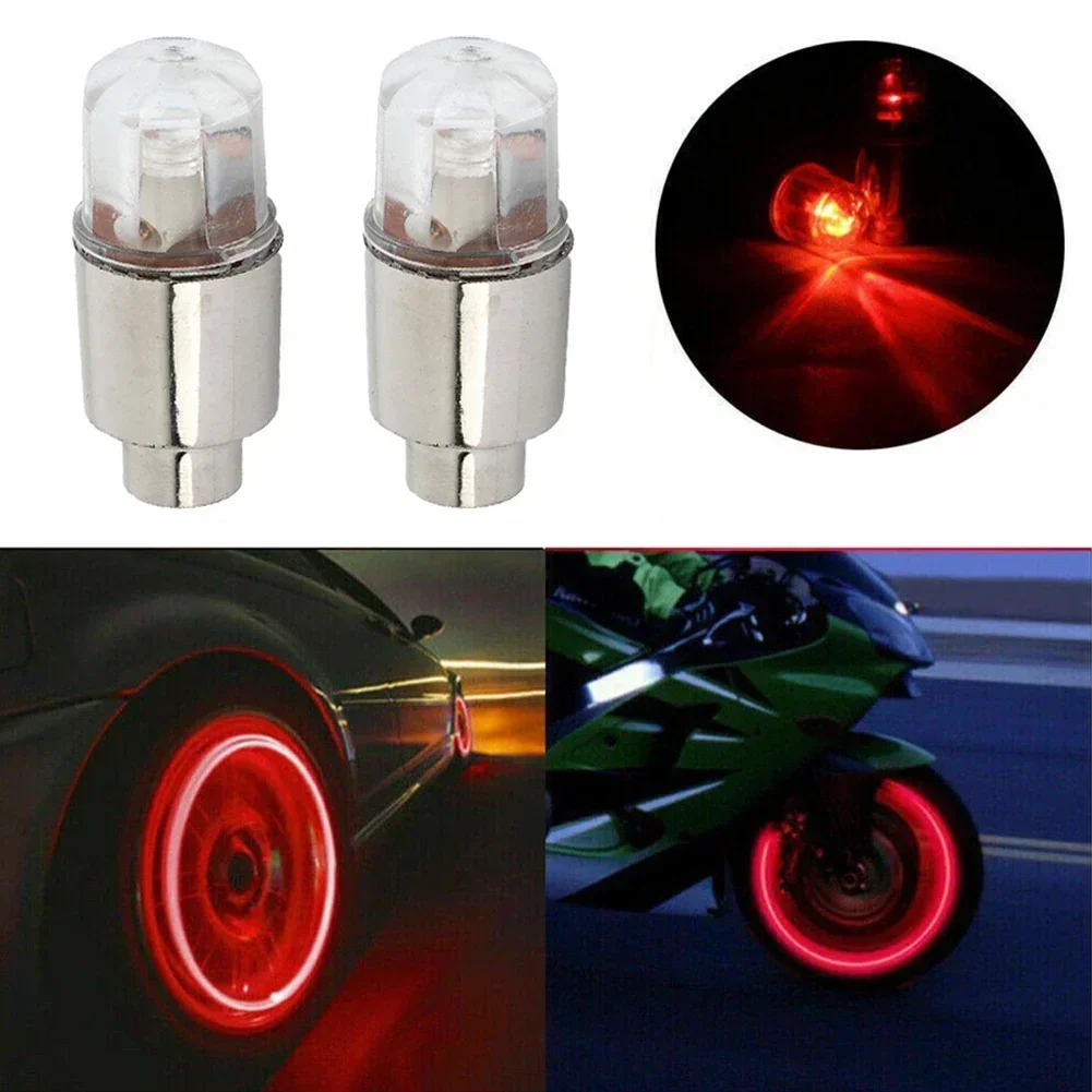 2 PCS Car Wheel Tire Tyre Lights LED Blue/Red/Green/Colorful Light Fit For Bike Car Motorcycle Car Tire Decoration Accessories