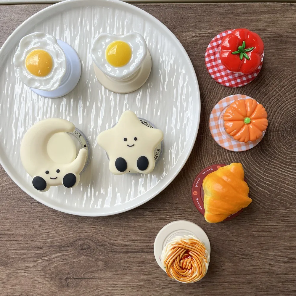 

Cartoon Three-dimensional Stars Moon Croissant Noodle Poached Egg Magnetic Stent Airbag Magfase Retractable