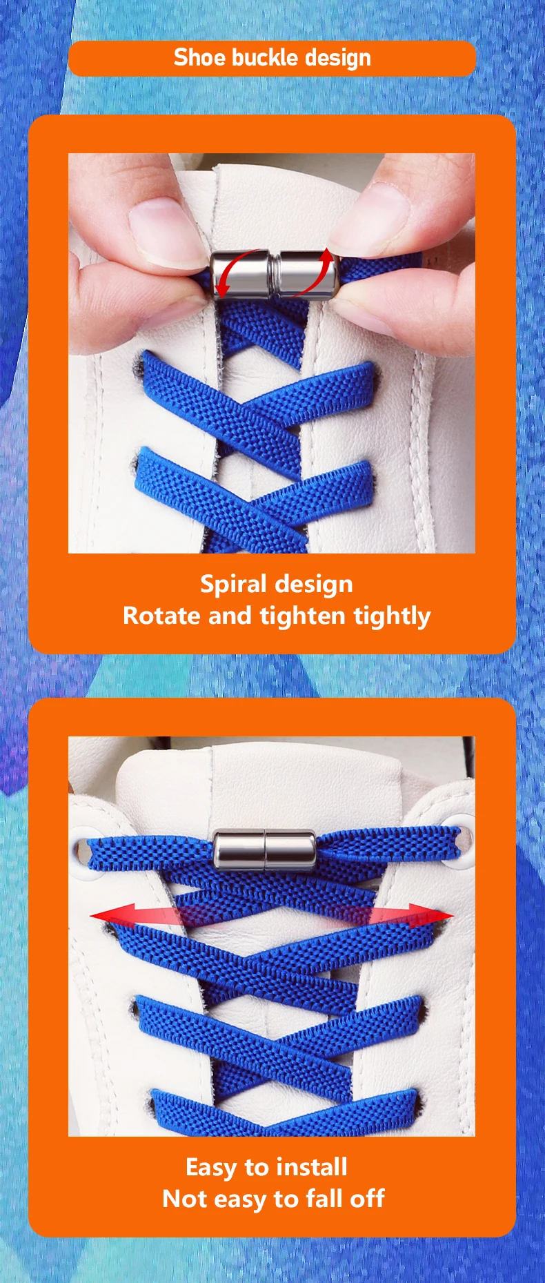 Elastische Schnürsenkel für Sneaker, Schnürsenkel ohne Binden, Schnürsenkel mit Kapselverschluss, ohne Schnürsenkel, für Kinder und Erwachsene, 0,6 cm flacher Schnürsenkel für Schuhe – Detail 5