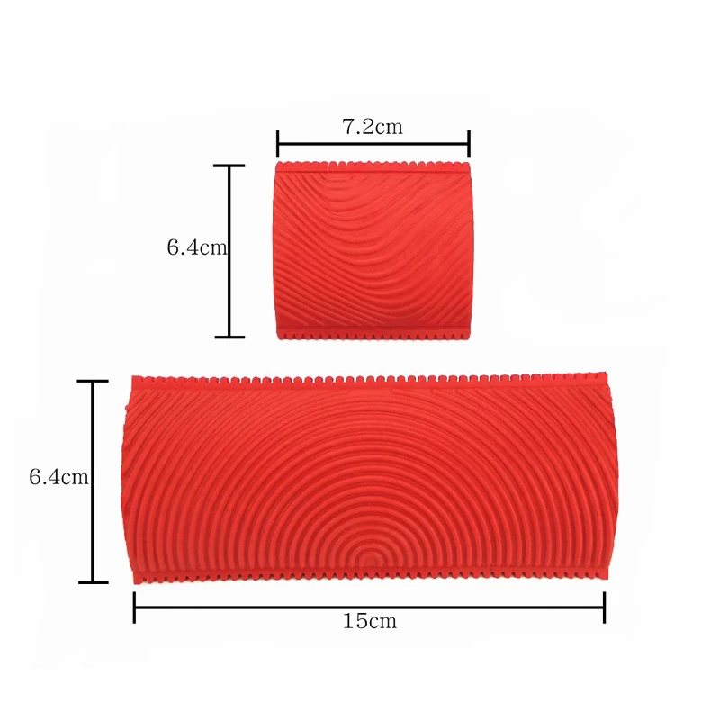2Pcs Rubber Roller Brush Painting Tools