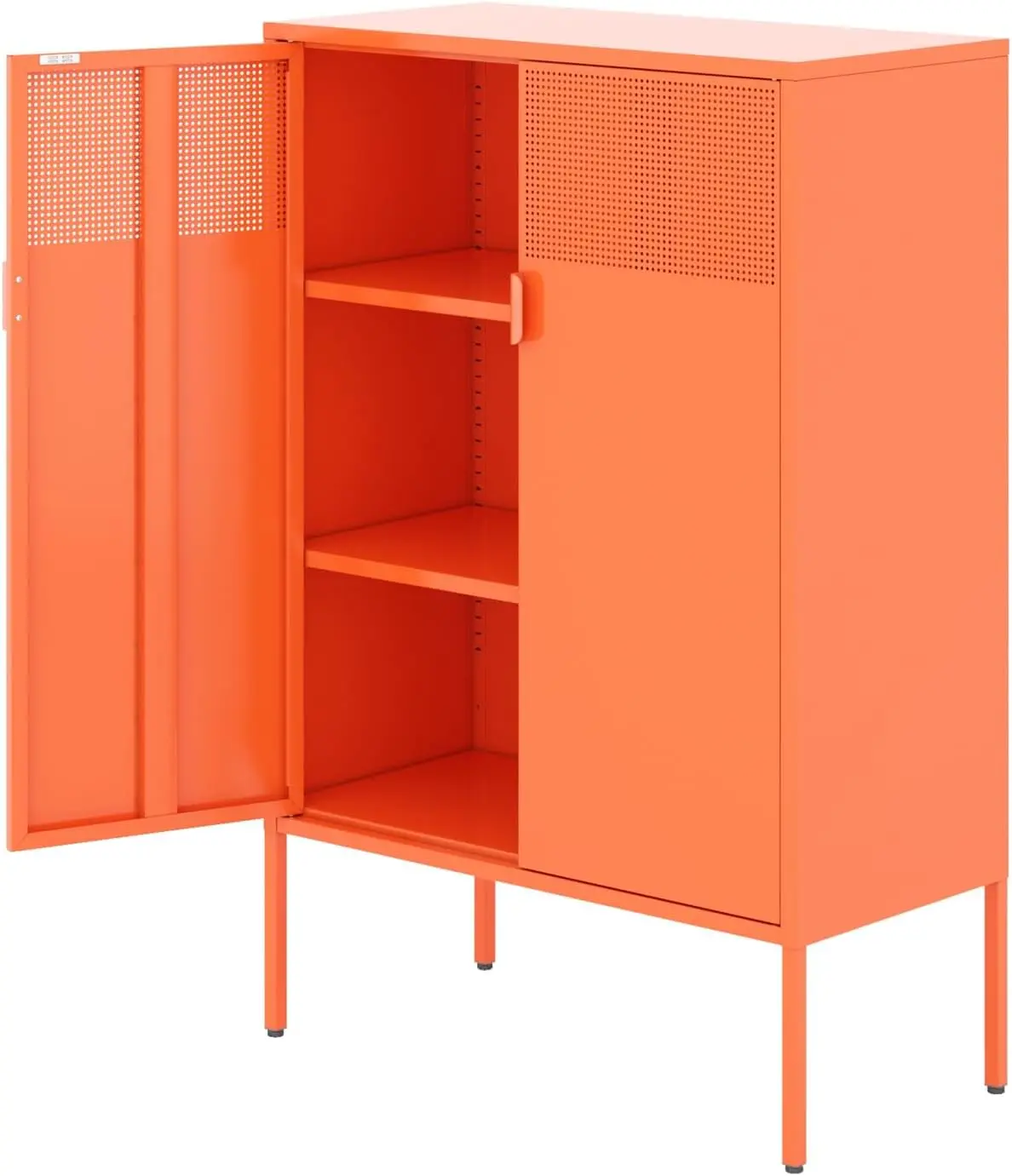 Steel Storage Cabinet, Adjustable Laminate, Side Cabinet, Shoe Cabinet, Orange Cabinet Dining Side Cabinet Wine Cabinet Living