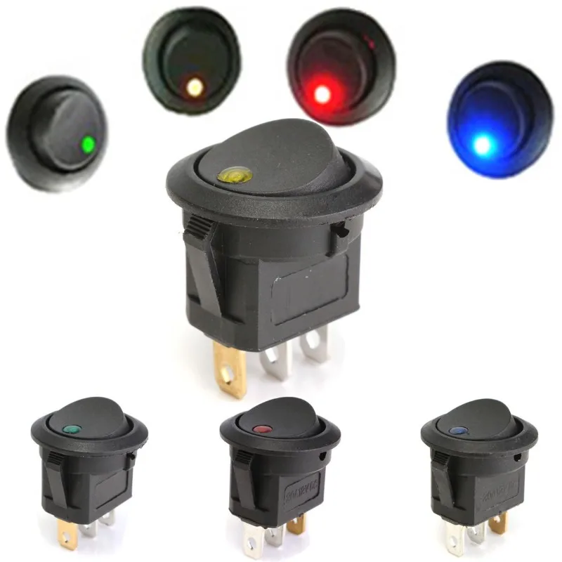 

3 Pin 2 Position 12V LED Cat Eye Rocker Switch SPST ON OFF Illuminated Toggle Switch for Automotive RV Marine Boat