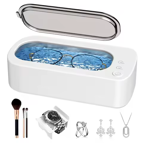Ultrasonic Jewelry Cleaner Machine: 48KHz Ultra Sonic Cleaner for Jewelry,Eyeglass,Rings,Watch Band,Dentures,with Dual Cleaning