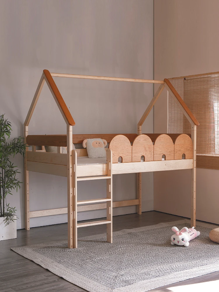 

Customizable half height bed Full solid wood upper and lower child and mother child bed