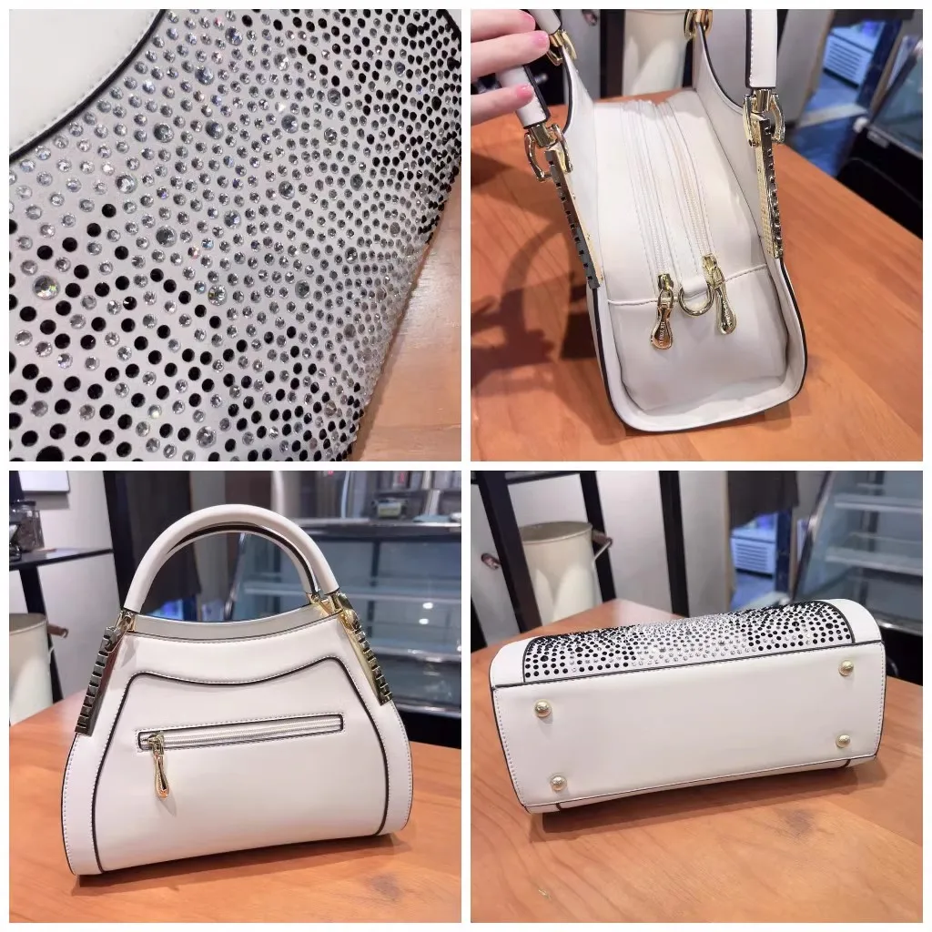 Large Capacity Textured Fashion Square Bag Glitter Shiny Diamonds Women\'s Handbag High Quality Shoulder Messenger Bag Lady Purse