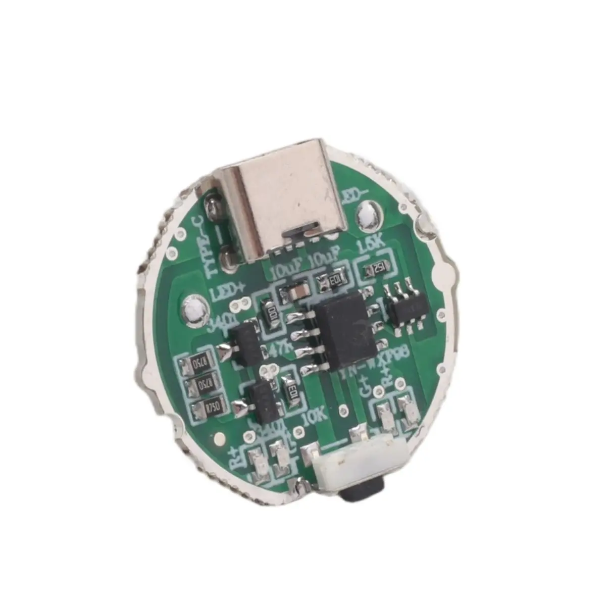 AT42 Side Press Strong Light Flashlight Driver Board Switch Circuit Board USB Interface Circuit Board DIY Accessories 10W