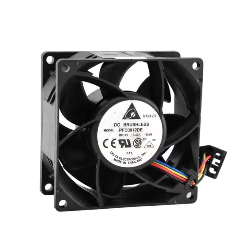 For Delta PFC0812DE 12V 3.30A 8038 4-Wire PWM Fan for Motherboard Server High-Performance 8cm Cooling Fan