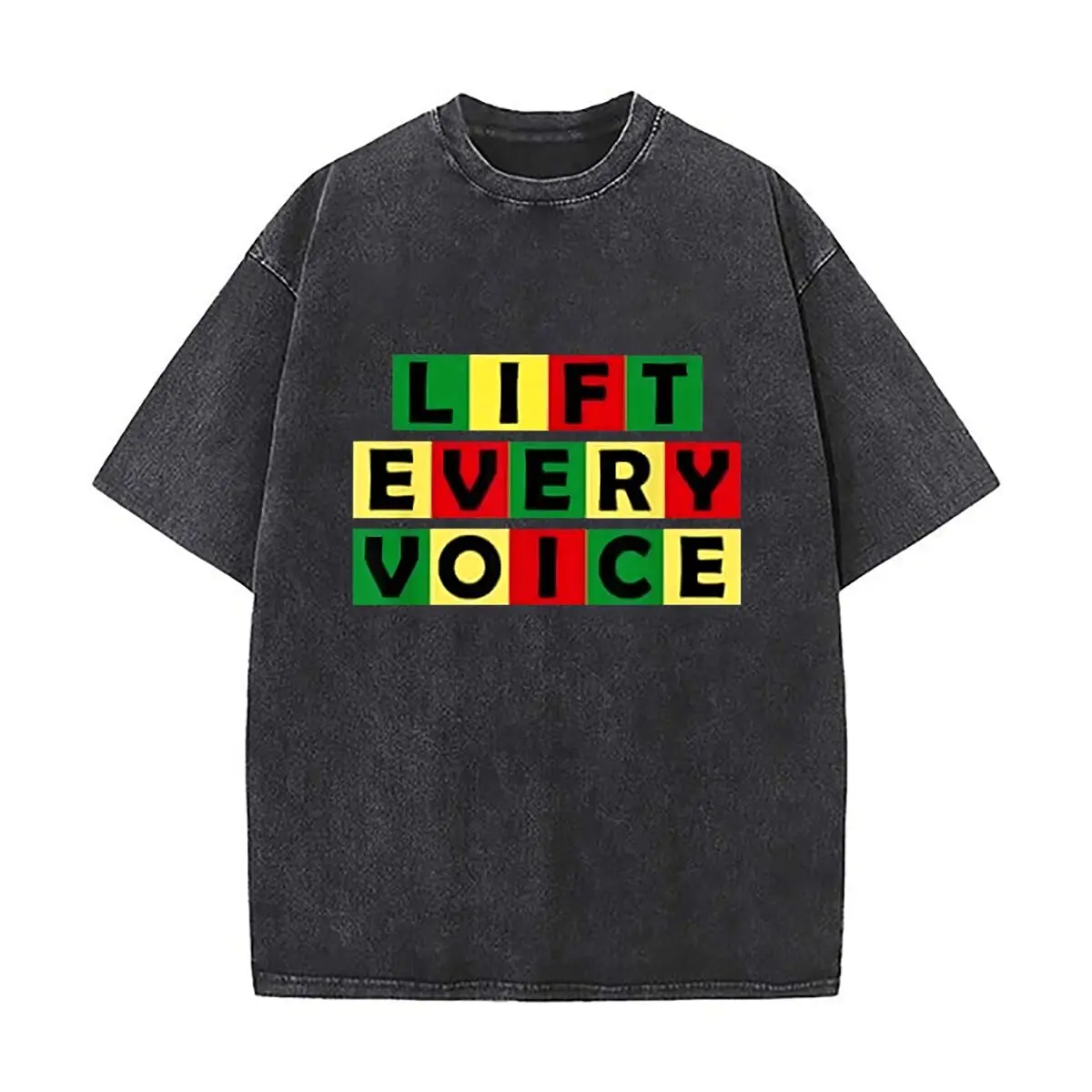Lift Every Voice Graphic Vintage Distressed Loose Streetwear Tops for Campus Days