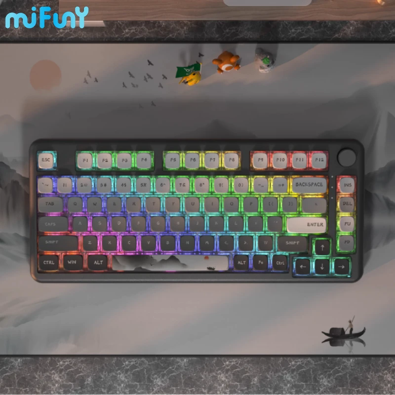 

Landscape Theme Transparent Keycap 117key Thermal Sublimation Keyboard Keycaps ASA Profile for Mechanical Keyboard Accessories