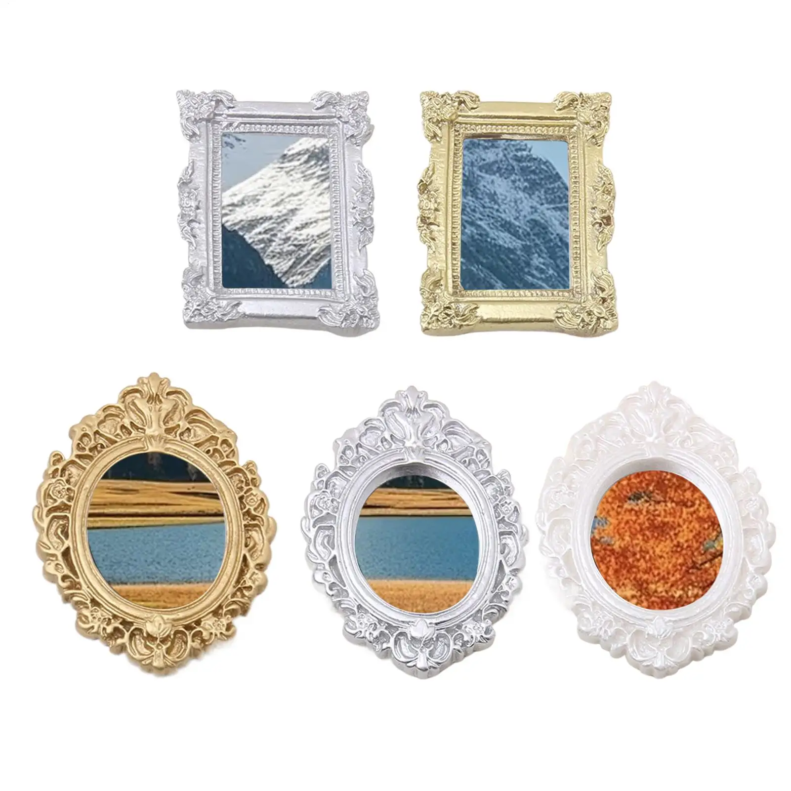 

Doll Vintage Mirror Victorian Baroque Retro Design Wall Decor Bedroom Mini Furniture For Kids Lovers Family Friends Boys Girls