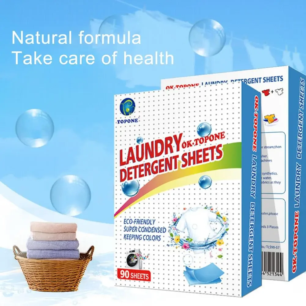 Laundry Detergent Sheets Nano-concentrated Detergent Washing Powder Tablets Home Cleaning  Supplies Wash Paper Sheets