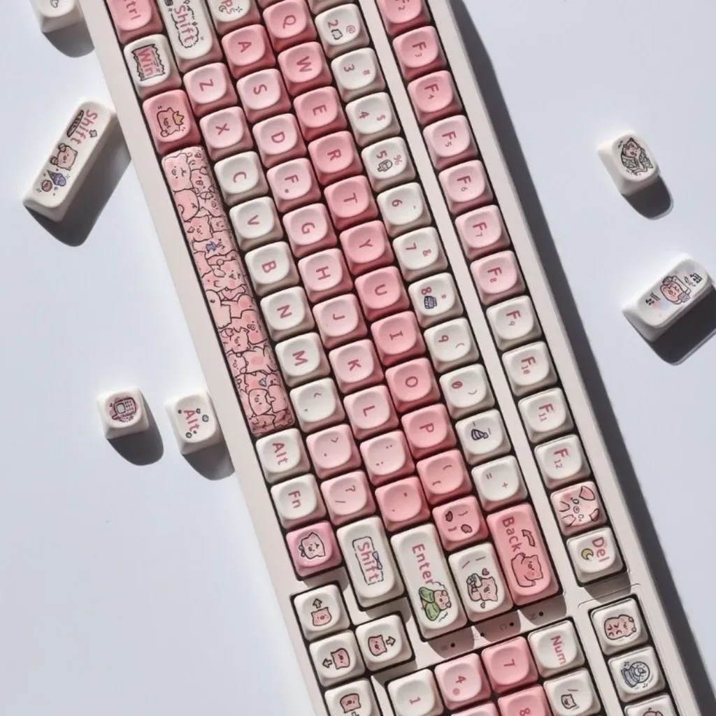 Imagem -04 - Teclado Mecânico Key Cap Sublimação Pbt Keycaps Porco Perfumado Rosa Moa