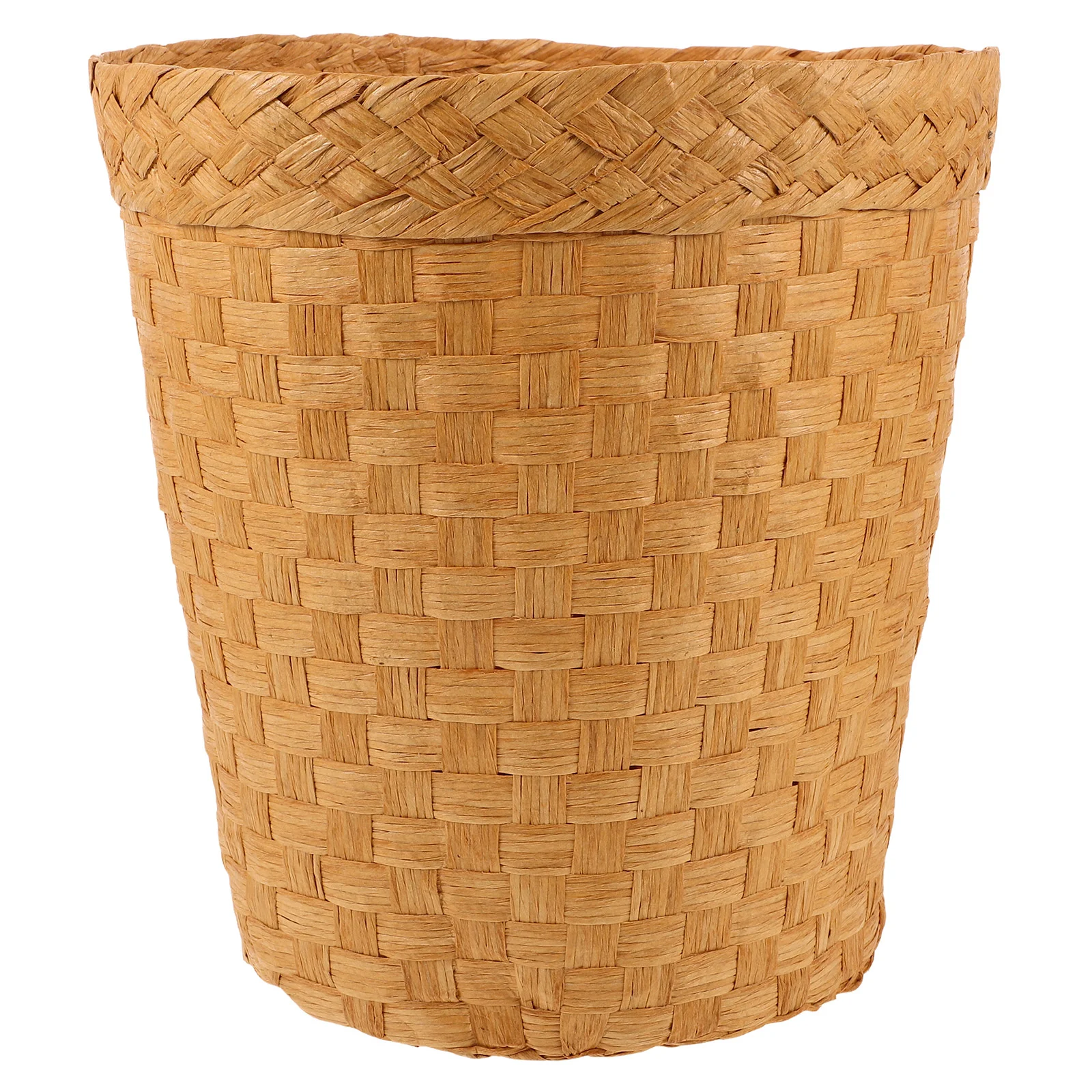 

Rattan Handwoven Trash Can Garbage Bin Round Wicker Basket Bathroom Waste Baskets Fruits Kitchen Storage Office