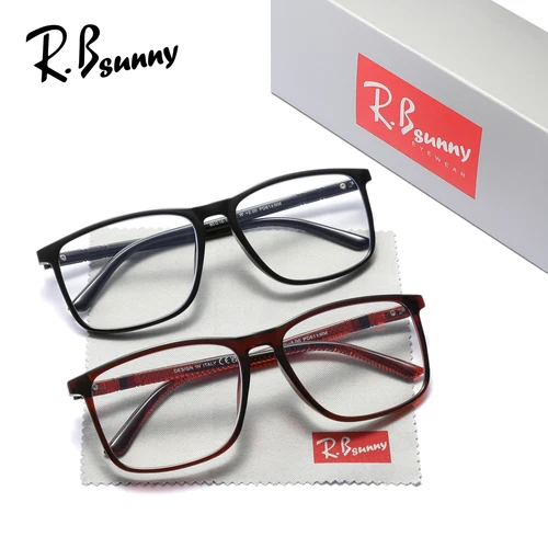 Imagen 2 del producto 2 uds gafas de lectura clásicas para mujeres/hombres lentes transparentes rectangulares Anti luz azul gafas para presbicia + 1,0 + 1,5 + 2,0 + 2,5 + 3,5