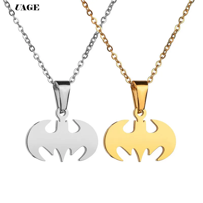 UAGE Stainless Steel Lovely Bat Necklace For Boy Stainless Steel Super Hero  Necklace Pendant Jewelry Gift For Kids