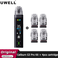 Original Uwell Caliburn G3 Pro Kit 1000mAh 35W Vape + 4pcs Extra Caliburn G3 Pod Cartridge 0.4ohm 3ML E Cigarette Vaper Optional