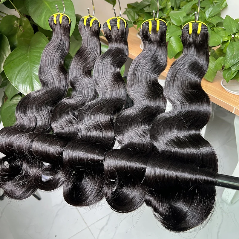 15A Super Double Drawn Body Wave Bundles Human Hair Natural Virgin Hair Weave Bundles Human Hair Curlly 1/2/3/4 PCS