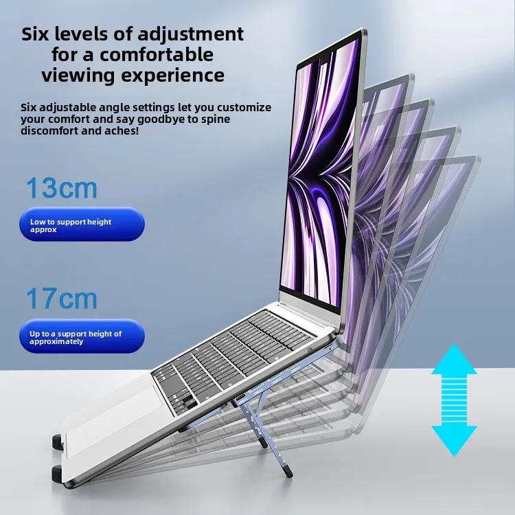 Laptop Holder with 3.0USB HUB Aluminum Alloy Heightening Frame, Heat Dissipation Belt, Docking Station, Foldable and Portable