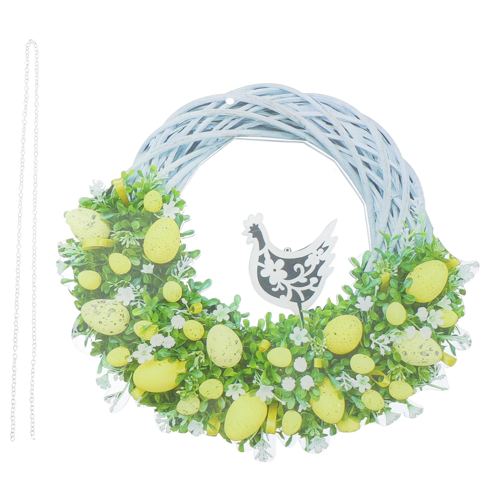 

1pc Platinum Flower Wreath Simulated Garland For Door Home Wedding Decoration Wreath Ornament Artificial Hanging Floral