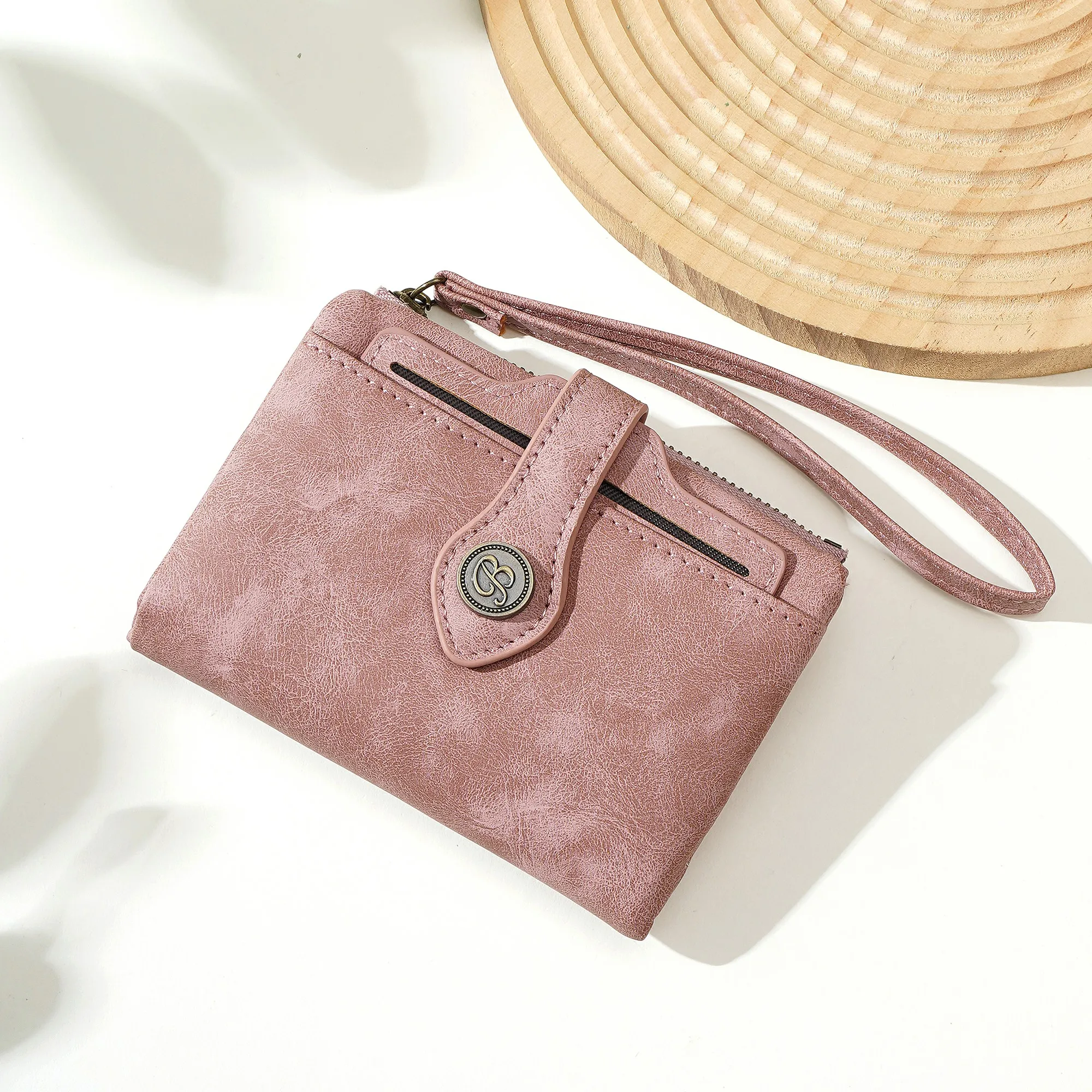 1 Stück - Baellerry Damen Vintage PU-Leder Kurzbörse mit 80% Rabatt, mit Handgelenkschlaufe, 8 Kartenfächern + Ausweisfenster + abnehmbarem Kartenhalter, praktisches Geburtstagsgeschenk für Frauen. – Detail 20