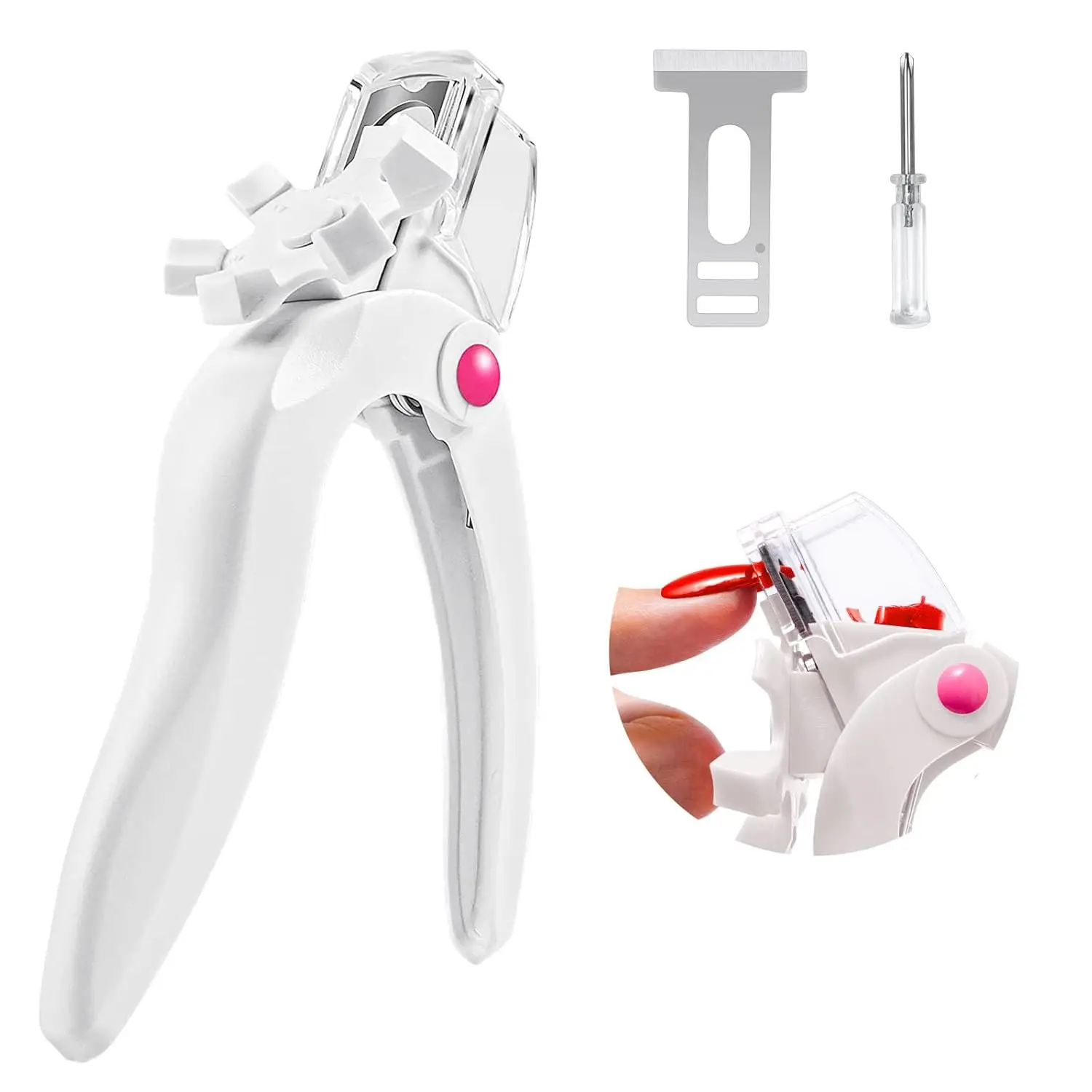 

Adjustable Stainless Steel Acrylic Nail Clippers, Professional Rotary Cutter for False Tips, Manicure Salon Tool