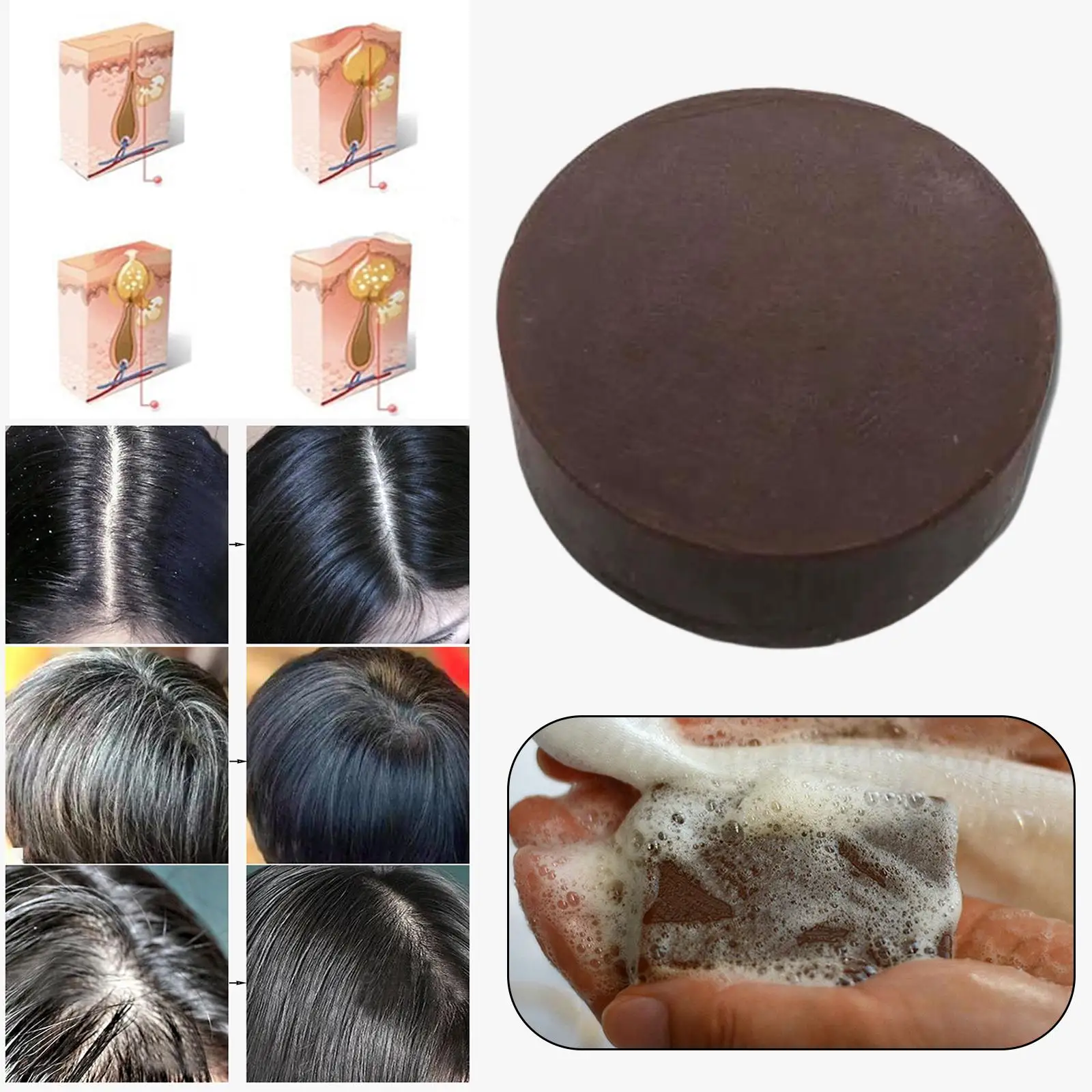 

Шампунь-батончик для волос 85 г, слабо щелочной, натуральный, экологичный, с растительными экстрактами, для глубокого очищения и контроля жирности