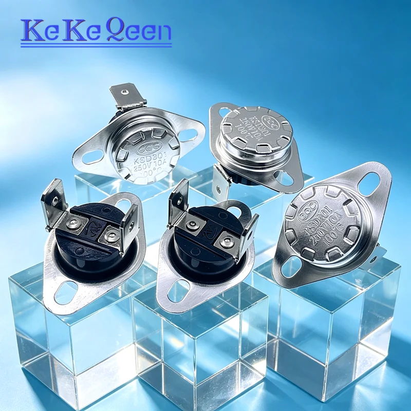 5pcs/lot Thermal Control Switch KSD301 250V 10A 40~160 100 105 110 120 130 150 160 Celsius Degree 90 Angle Feet Normally Close