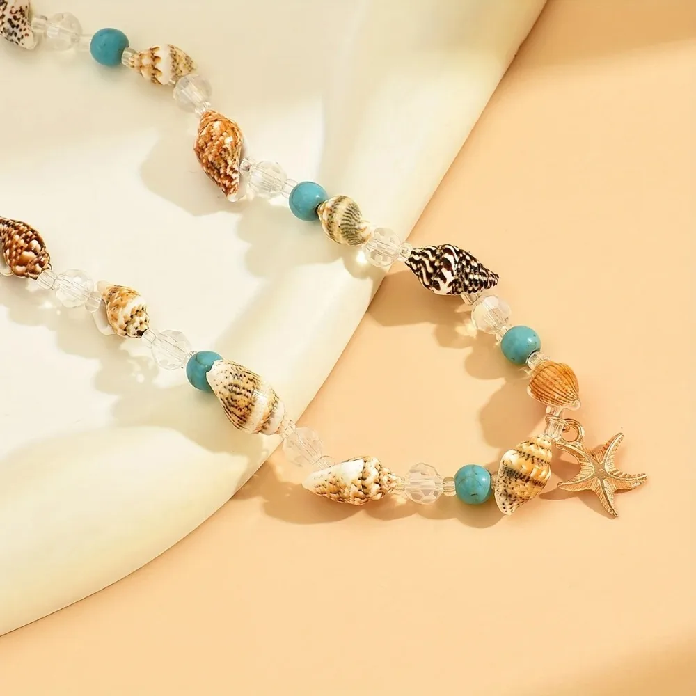 أنيقة اليد المنسوجة شل قلادة سبيكة شل بوهيميا نمط القلائد الديكور المجوهرات هدية #3