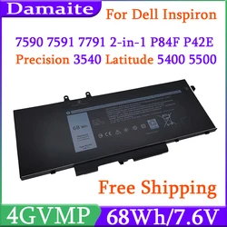 4GVMP Laptop Battery R8D7N For Dell Latitude 5400 5500 Precision 3540 3541 3550 3551 Inspiron 7590 7591 7791 2-in-1 P84F P42E