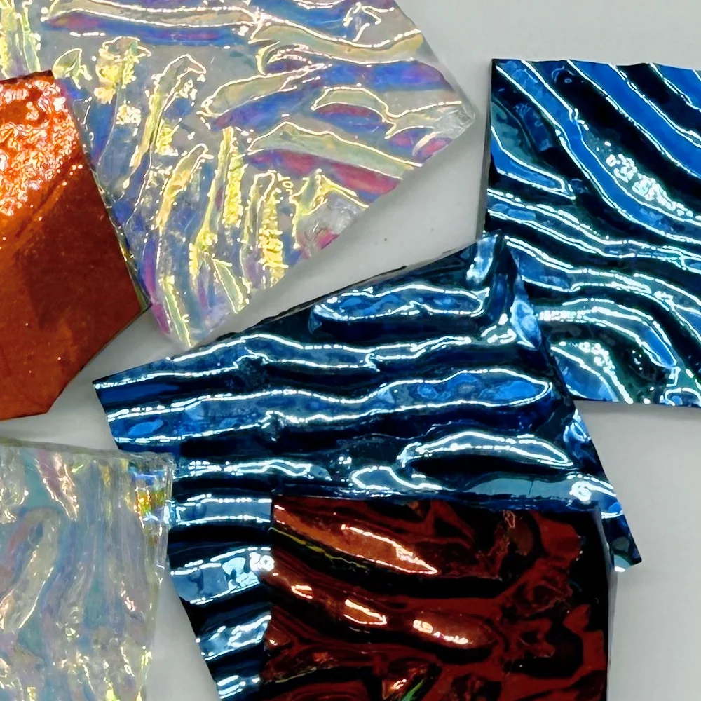 3bags COE90 Dichroic Glass Mix Color and Shapes Fusing in Glass Microwave Kiln