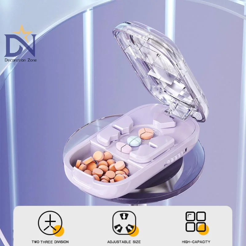 3in1 Medicine Cutter Precise Cutting Into Half / Third / Quarter Drug Divider Organizer Portable Tablet Splitting Pills Splitter