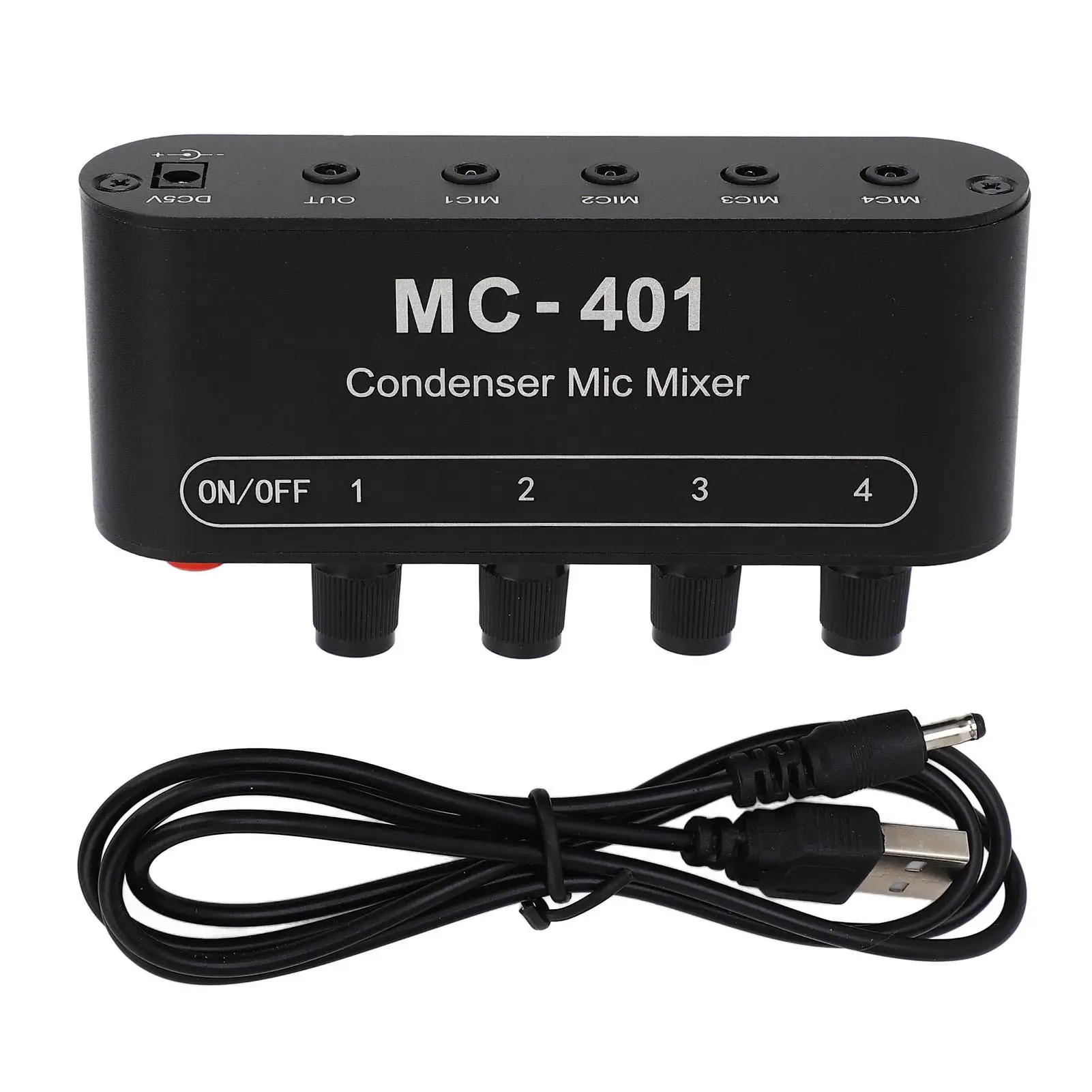 

4 In 1 Out Microphone Mixer with 3.5mm Interface for music Recording