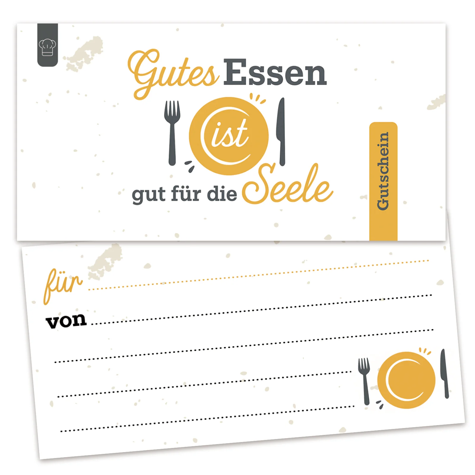 25 Stück Lebensmittel-Geschenkkarten, 25 Stück/Packung, mit dem Aufdruck „Gutes Essen ist Gut Fur Die Seele“ mit dem Essen-Design, 21 x 1