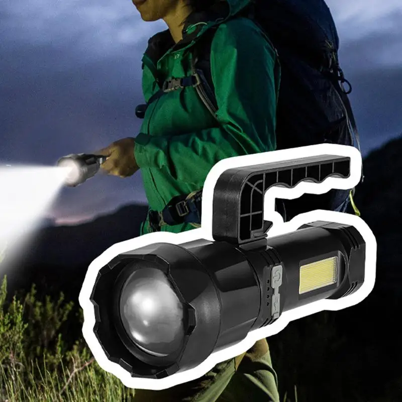 Outdoor Portable Flashlight Rechargeable Outdoor LED Handheld Flashlight Ultra-Bright Light Source Lighting Tool For Hiking