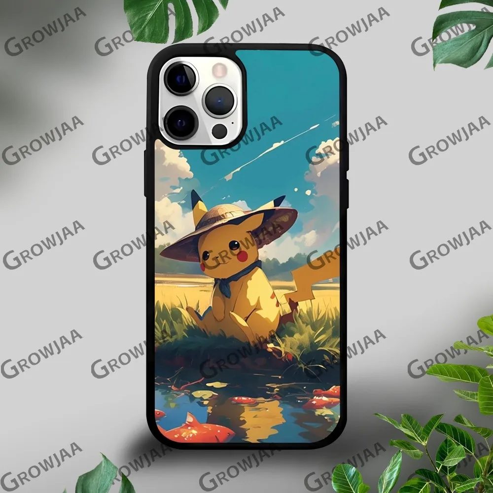 เคสโทรศัพท์การ์ตูน Squirtle Pikachu สำหรับ iPhone 16 15 14 13 12 11 Pro XS MAX MINI PLUS celulares Hard funda