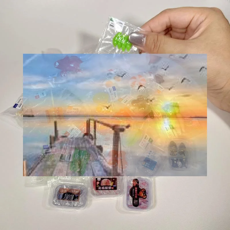 

XM 1Pc mini items Doll Accessories Toys 1/12 Dollhouse Food Play Scene Mini Simulation Vegetables Fruits And Seafood Vacuum Pack