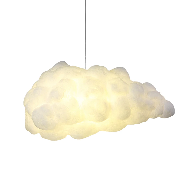 Nordic Simulation Cloud Pendant Light For Living Room Restaurant Kids  Silk Cotton Led Indoor Decor Lighting