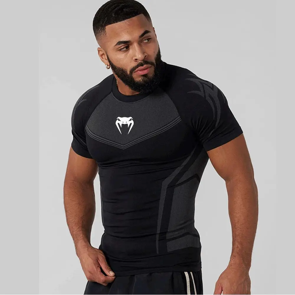 Men's T-shirts Compression Clothing Gym Sports Outdoor Training Tshirt Running Exercise Speed Ventilate Tees Lightweight Tops