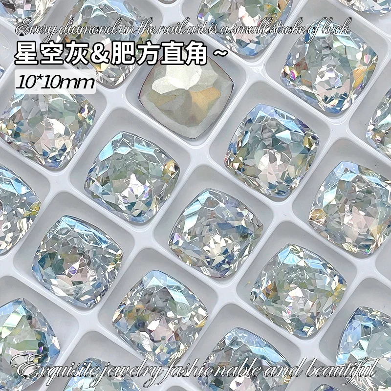 K9 cristal blanco con diamantes de forma mixta gris claro gemas de fondo puntiagudo utilizadas para pendientes collares accesorio de joyería para uñas