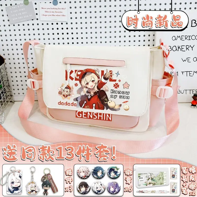 

Genshin Impact Klee Single Shoulder Large Capacity Niche Tutoring Student Anime Cartoon Handbag Crossbody Bag For Men And Women