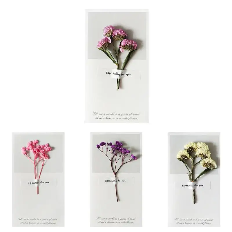 Креативные открытки в виде сушеных цветов, поздравительные открытки, поздравительные открытки, рождественские, праздничные, свадебные приглашения, конверты с благодарностью
