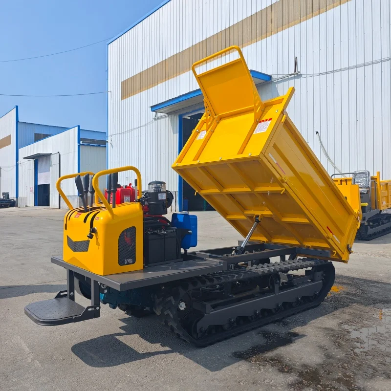 Load 1.8Ton Crawler Dumper Euro5 CE Hydraulic Rubber Track Mini Tipper All Terrain Farm Mountain Construction Dump Transporter