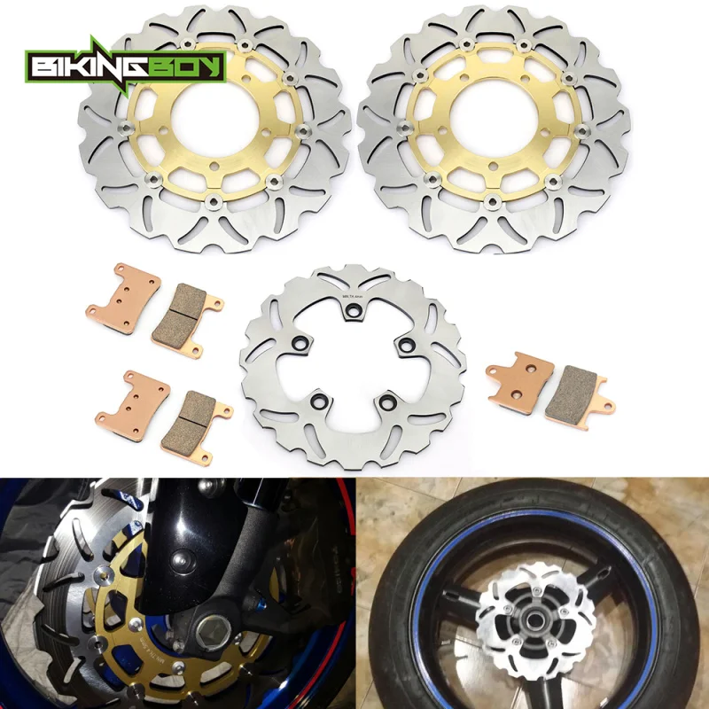 BIKINGBOY Front Rear Brake Discs Disks Rotors + Pads For Suzuki GSXR GSX-R 1000 01 02 03 04 05 06 07 08 K1 K2 K3 K4 K5 K6 K7 K8