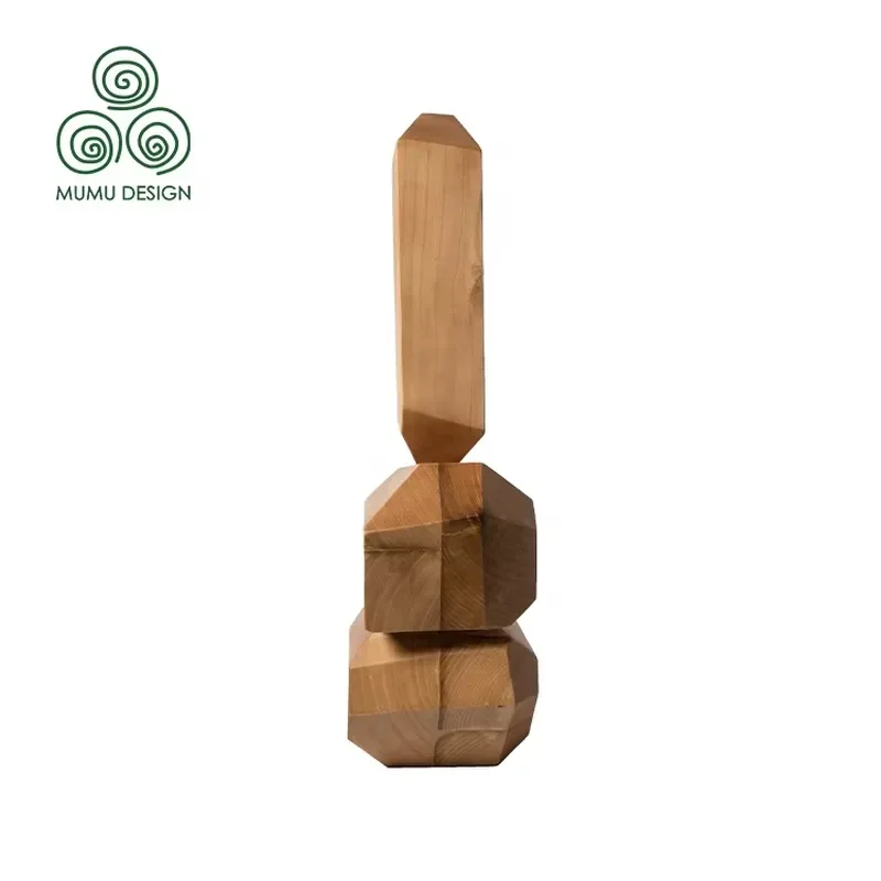 MUMU Interior Fashion Decorative Ornaments Decor Hotel Sculpture Modern Wooden Art Decoration
